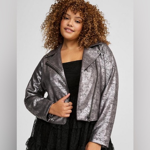 torrid Jackets & Blazers - Torrid Metallic Moto Jacket